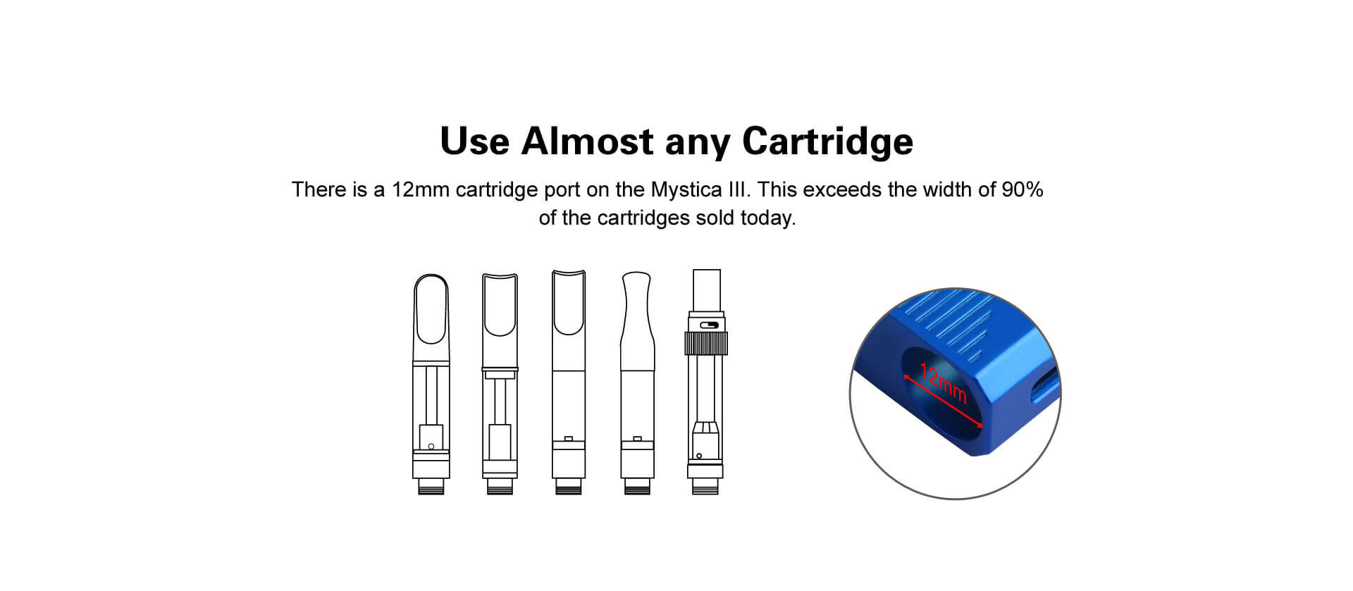 Close-up of Airis Mystica 3 vaporizer’s ceramic heating chamber and temperature control buttons