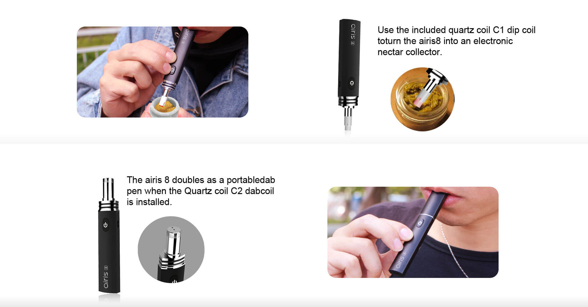 Close-up of Airis 8 vaporizer’s heating chamber and precise temperature control settings