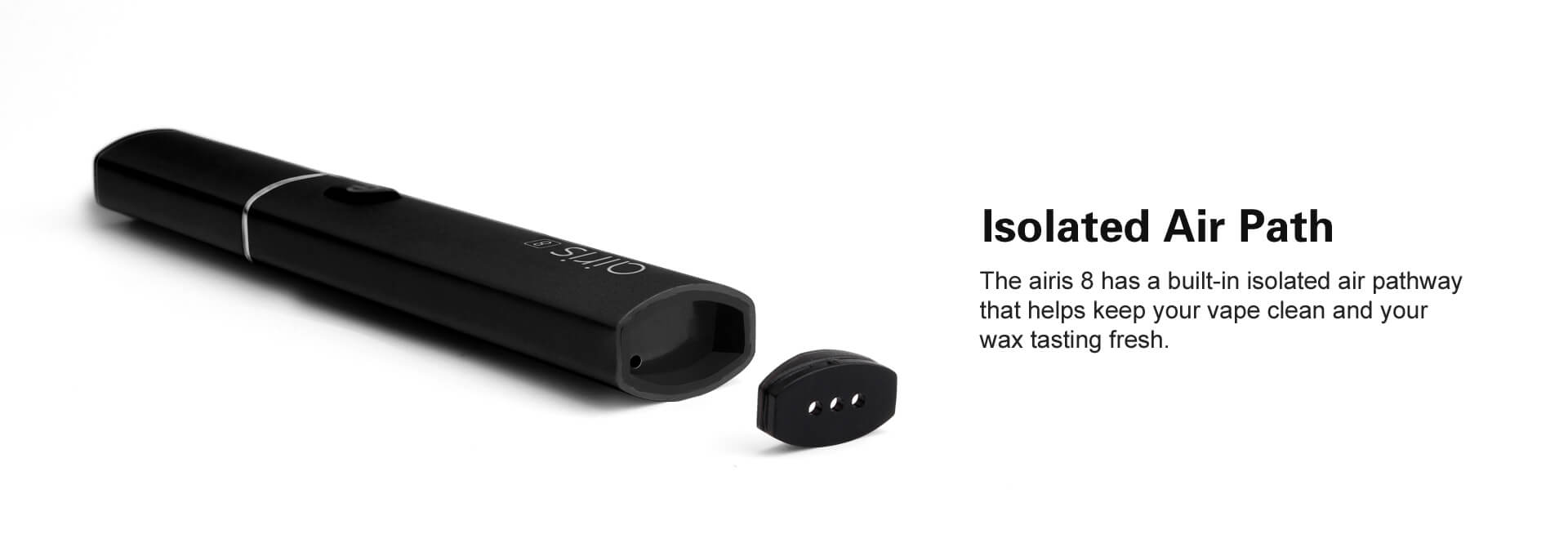 Airis 8 vaporizer accessories including charger, mouthpiece, and user manual