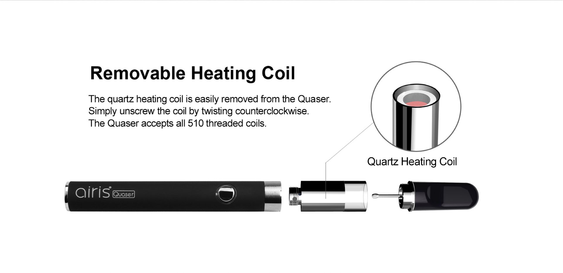 Airis Quaser portable vaporizer showcasing its compact and travel-friendly design for easy portability