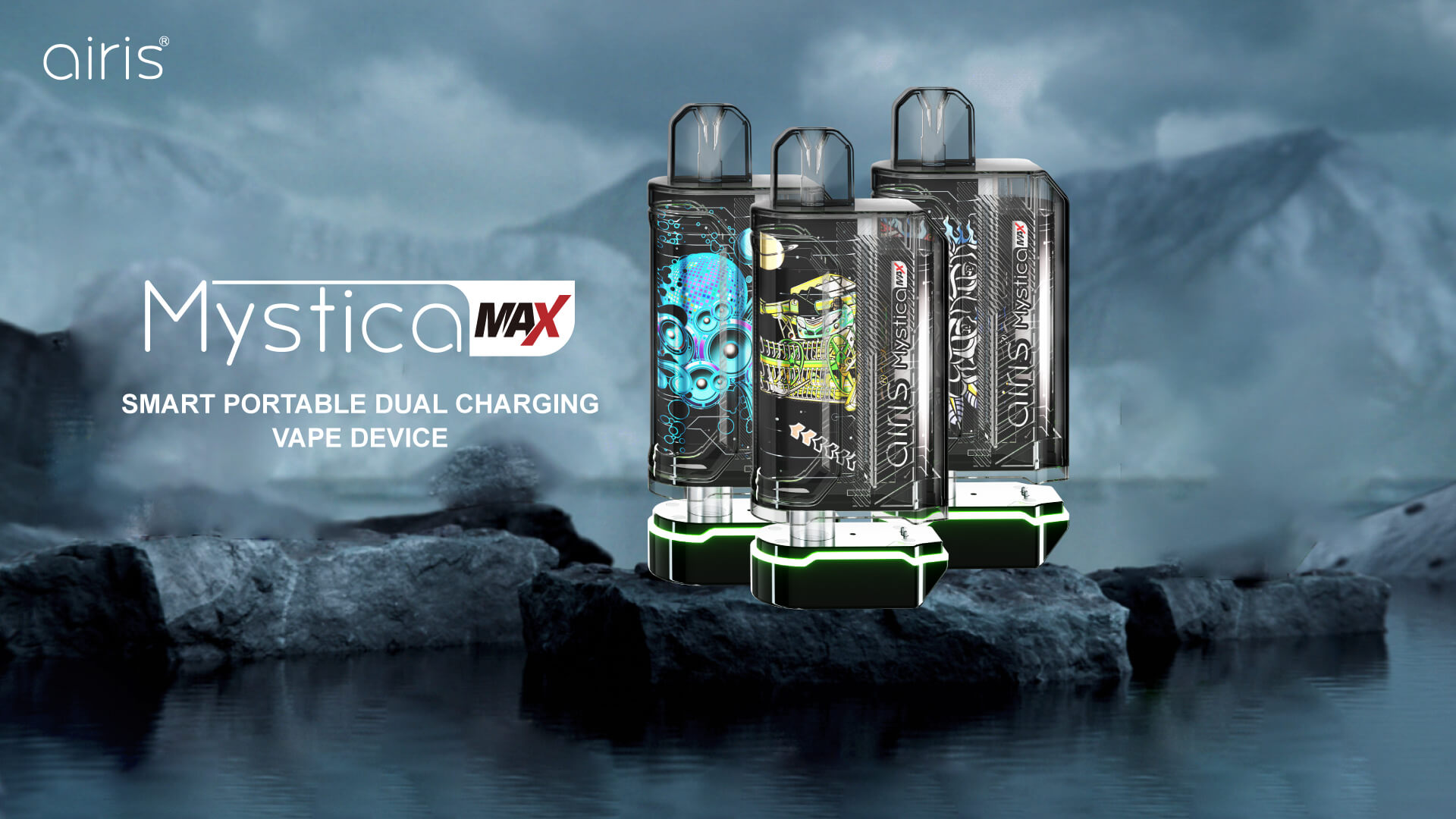 Airis Mystica Max portable vaporizer with advanced features for smooth, flavorful vapor from dry herb and concentrate