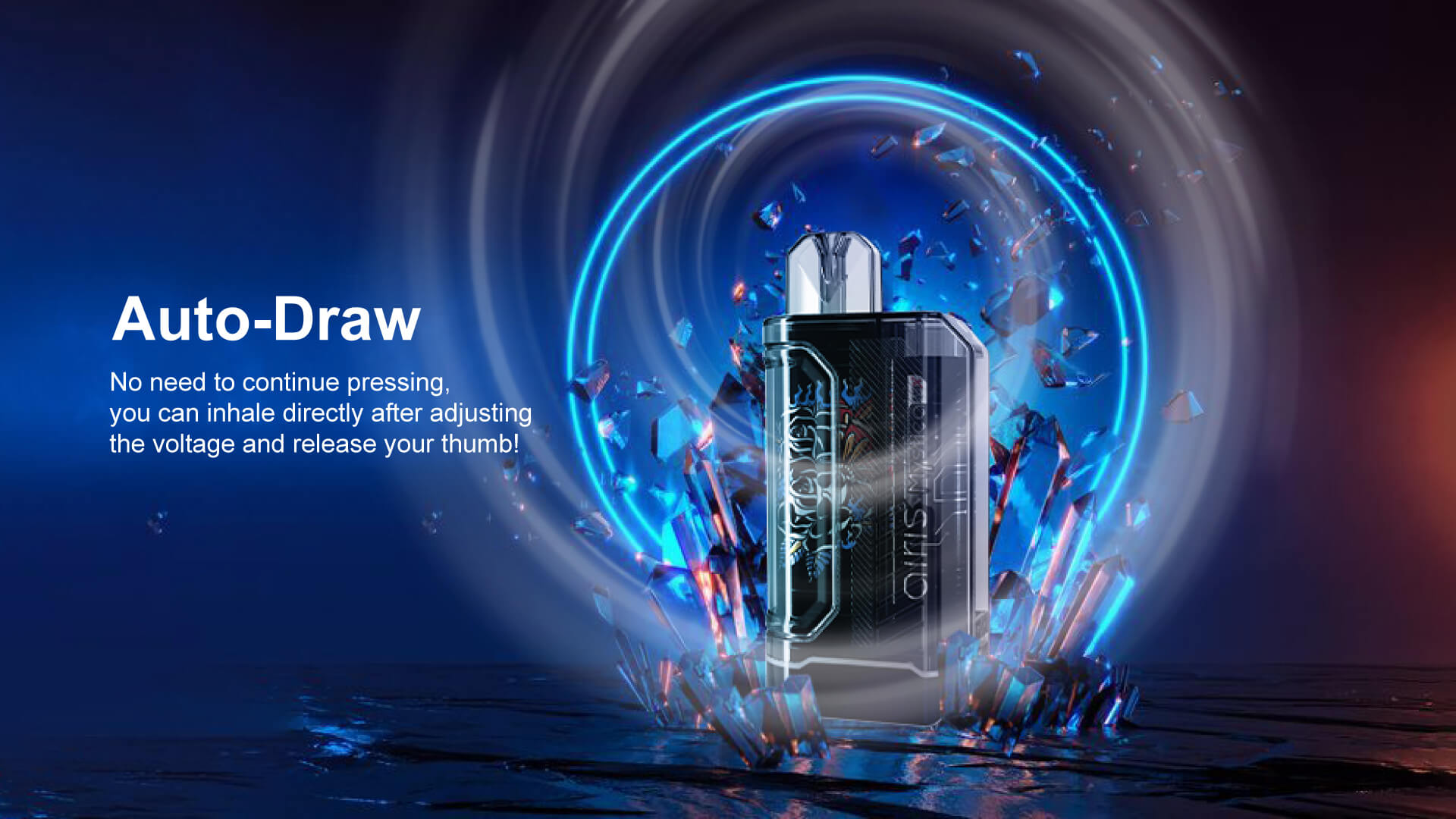 User vaping with Airis Mystica Max vaporizer, enjoying smooth vapor from dry herb and concentrate