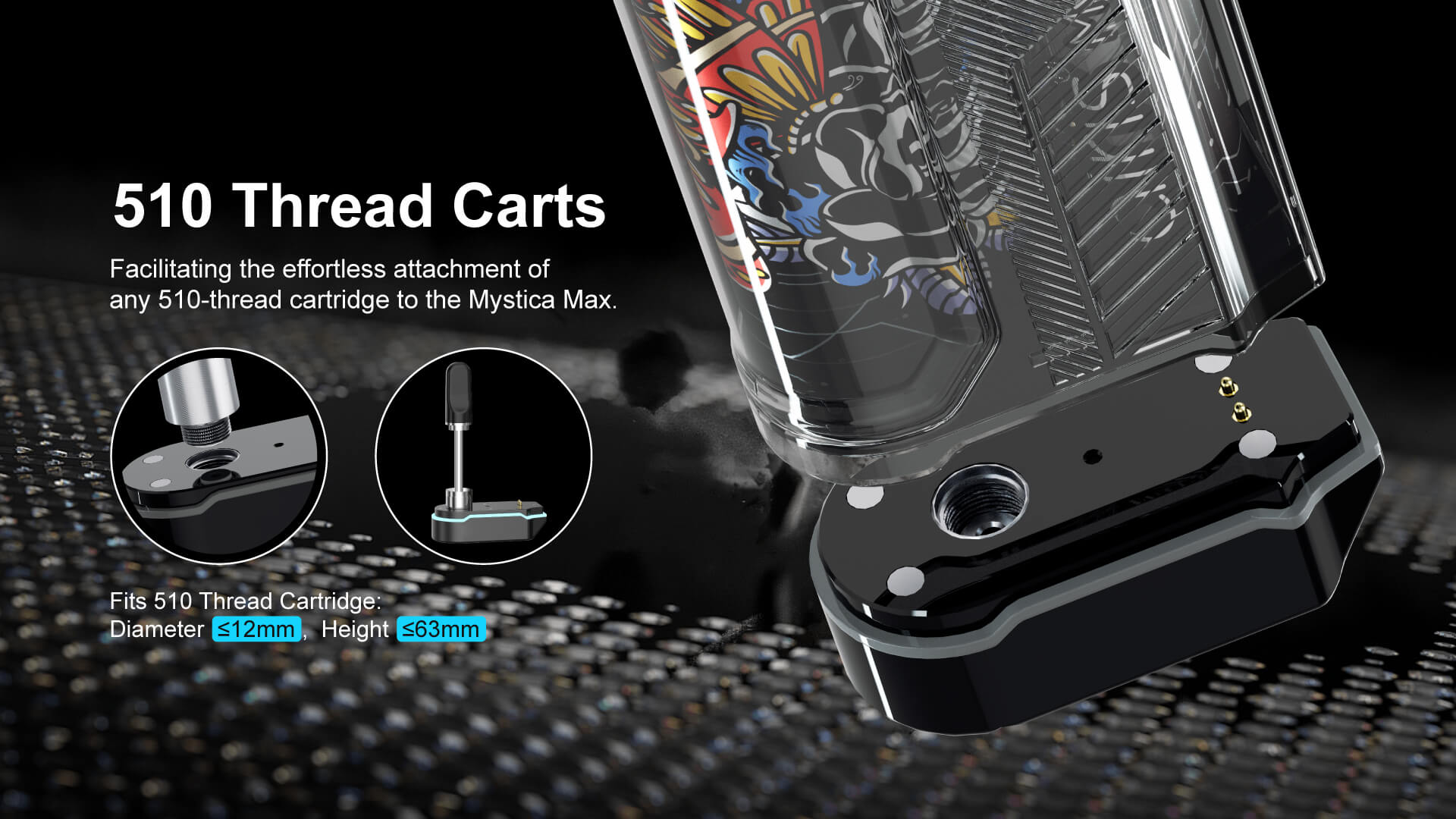 Airis Mystica Max vaporizer showcasing its compact size and portability for easy on-the-go use
