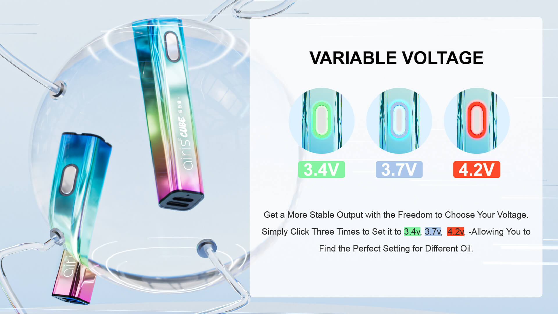 User vaping with Airis Cube portable vaporizer, enjoying smooth vapor from dry herb and concentrate 2