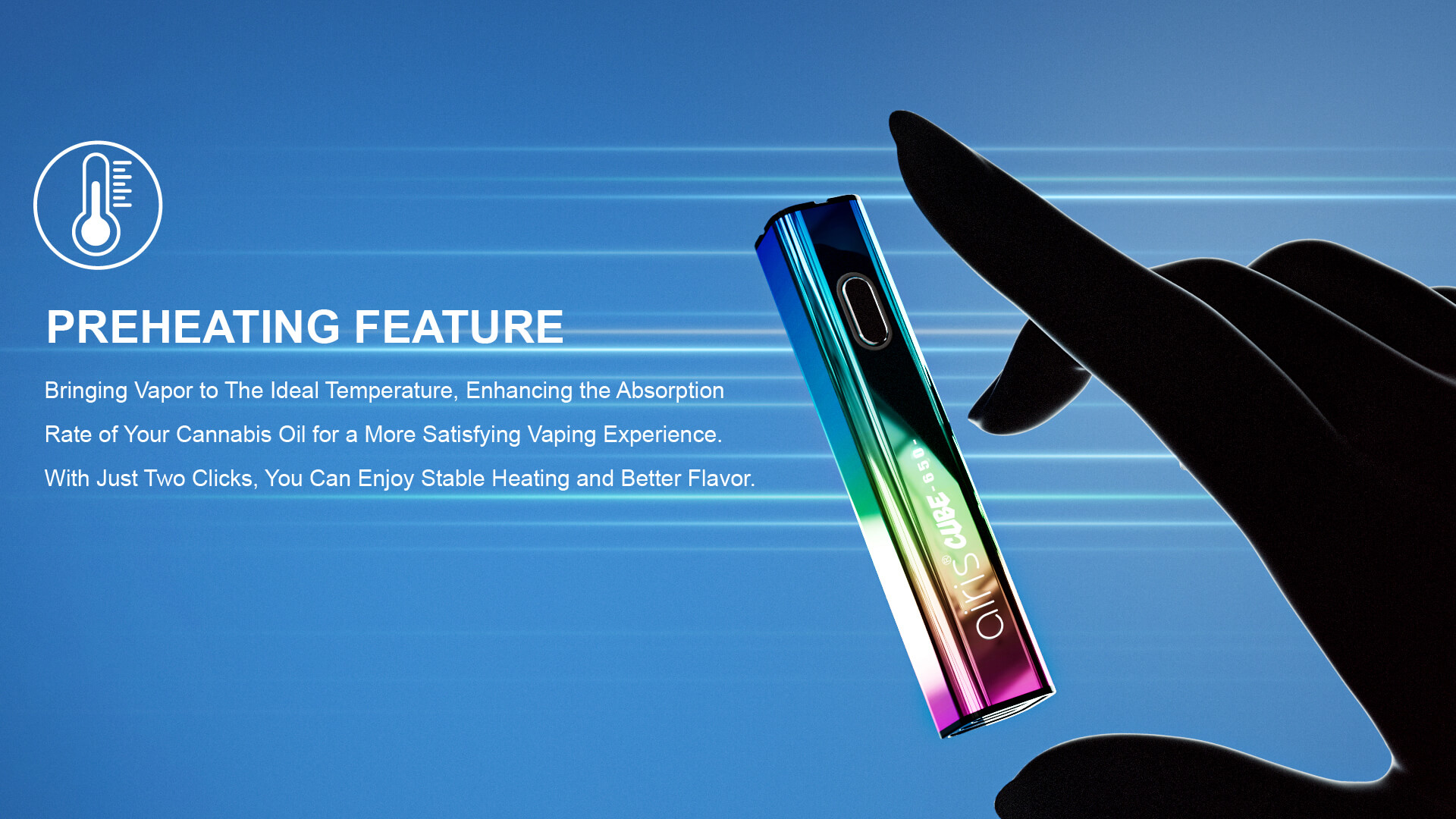 Airis Cube vaporizer accessories including charger, mouthpiece, and user manual 