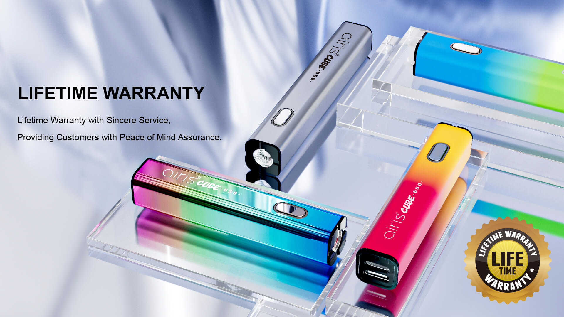 Airis Cube vaporizer accessories including charger, mouthpiece, and user manual 2